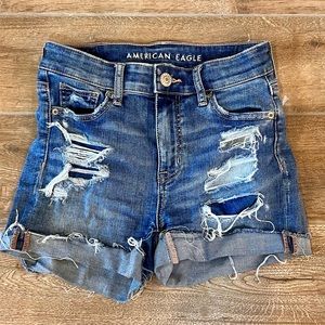 American Eagle AE Jean Denim Distressed Shorts Size 0